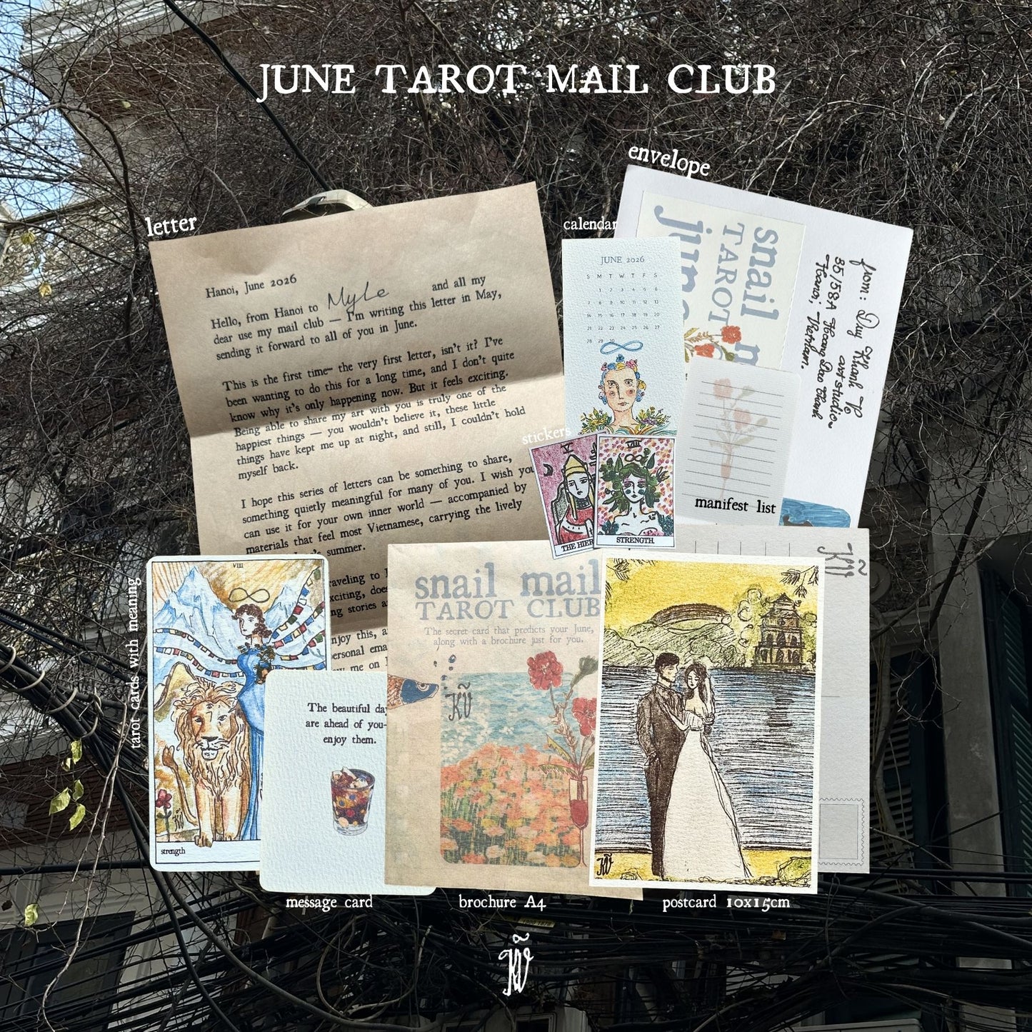 JUNE 2026 Snail Mail Club ✉️ Tarot Mail & Art Mail by Duy Khanh Vo | Handwritten Letters, Postcards, Tarot & Collectible Paper Goods