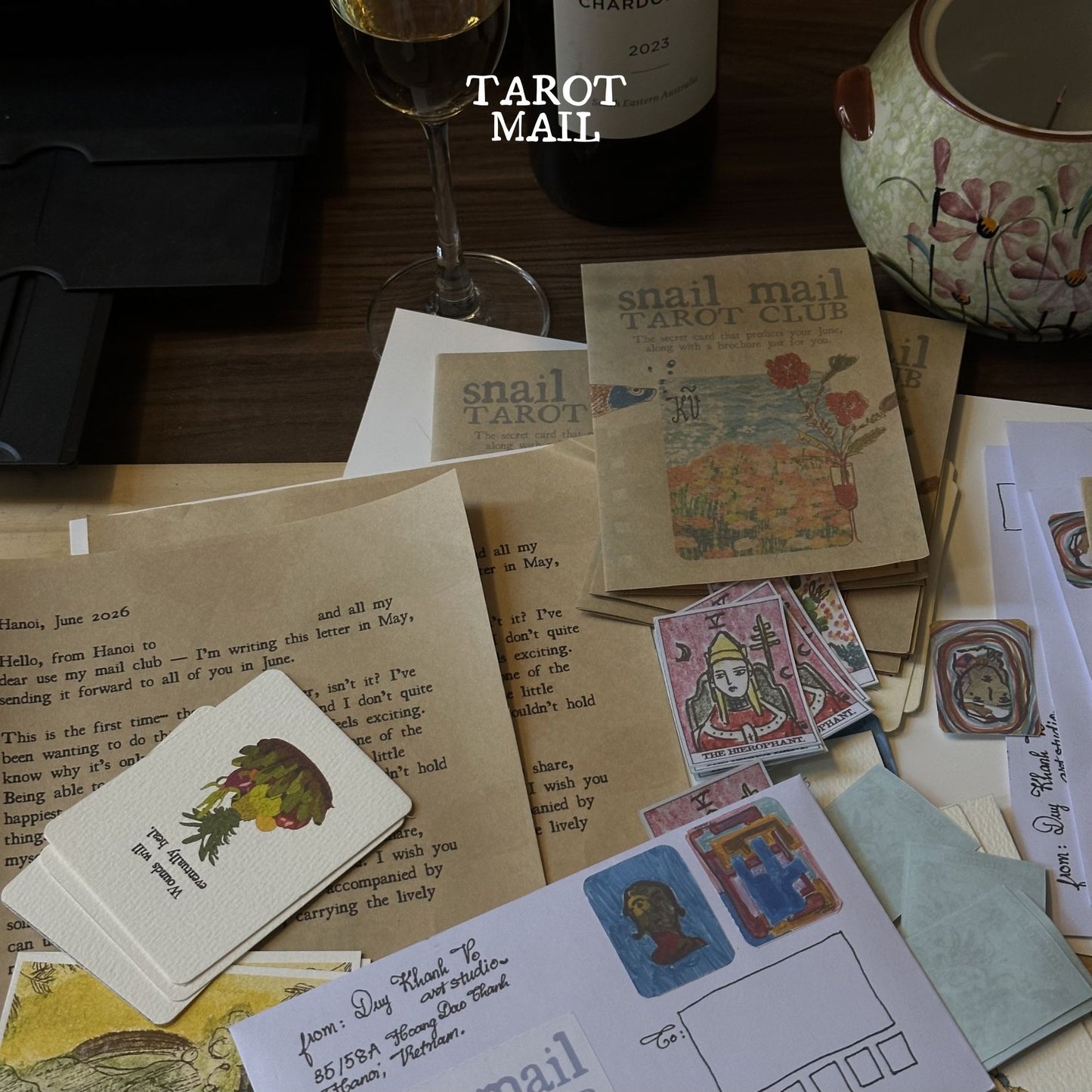 JUNE 2026 Snail Mail Club ✉️ Tarot Mail & Art Mail by Duy Khanh Vo | Handwritten Letters, Postcards, Tarot & Collectible Paper Goods
