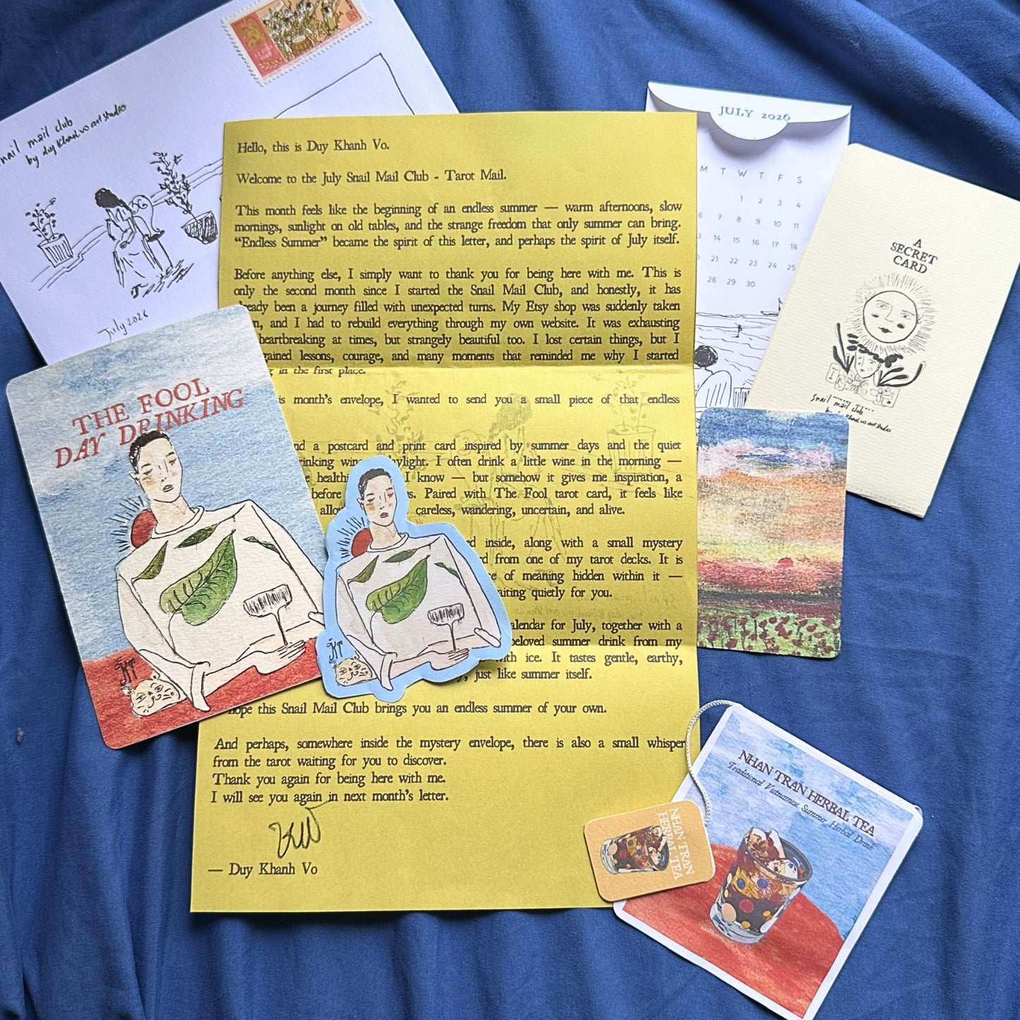 MONTHLY SNAIL MAIL TAROT CLUB — JULY 2026, Tarot Mail by Duy Khanh Vo | Handwritten Letters, Postcards, Tarot & Collectible Paper Goods