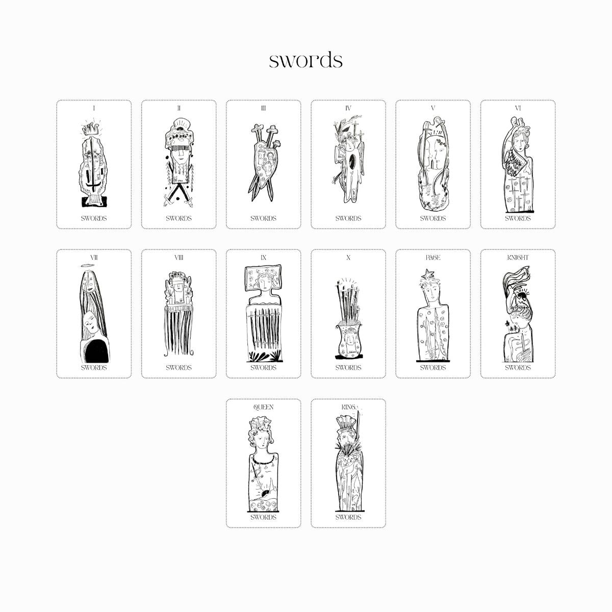 OLD DAY TAROT — Black & White Tarot Deck (82 Cards) by Duy Khanh Vo