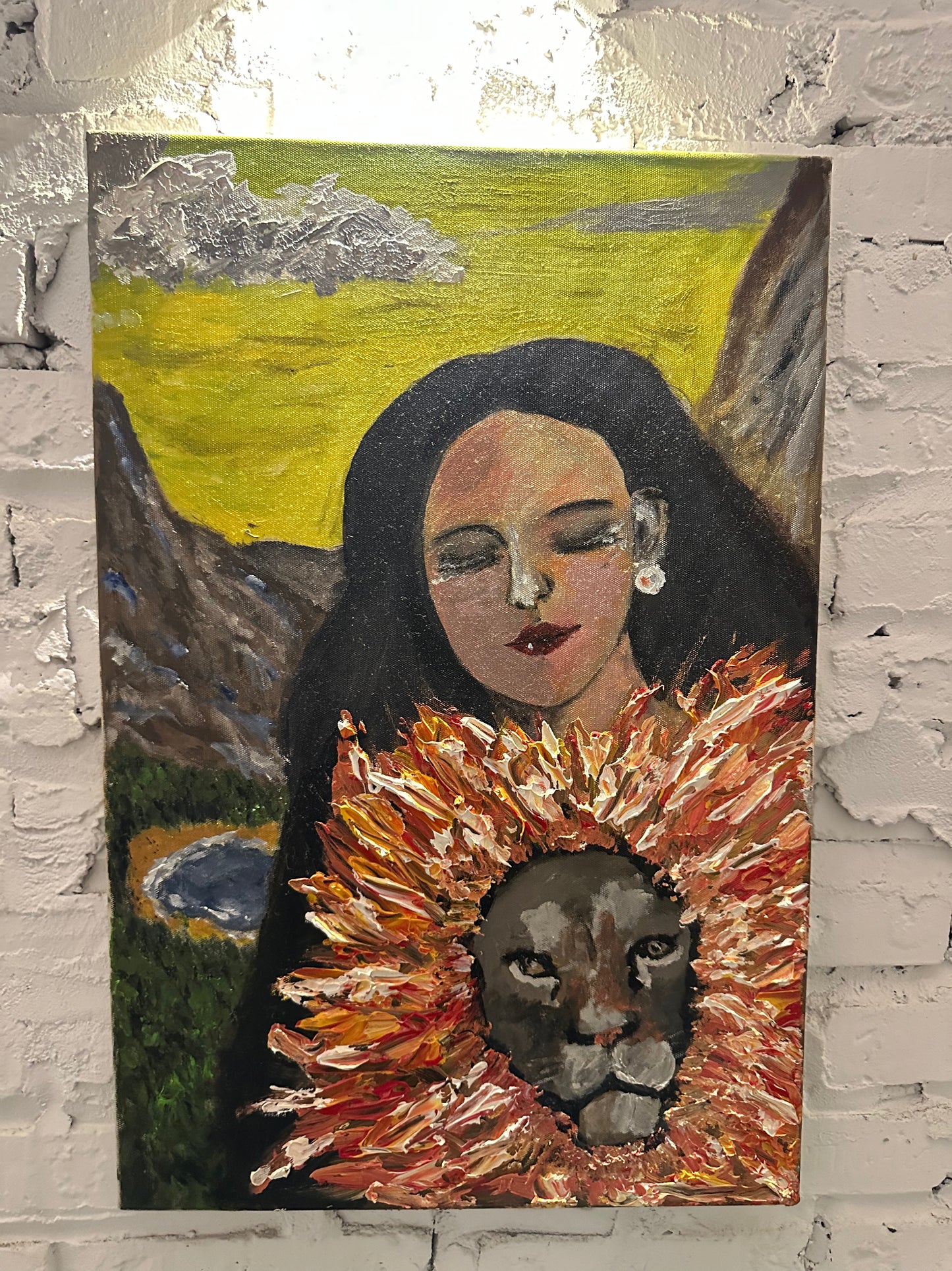 Lion Heart — Strength | Original Acrylic Painting on Canvas (40 × 60 cm)