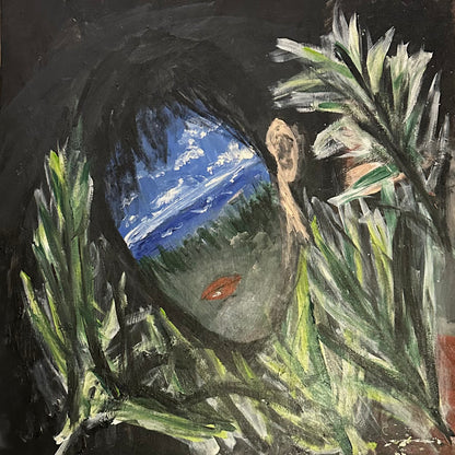 Sea Beyond Watch — The Hermit | Original Acrylic Painting on Canvas (60 × 60 cm)