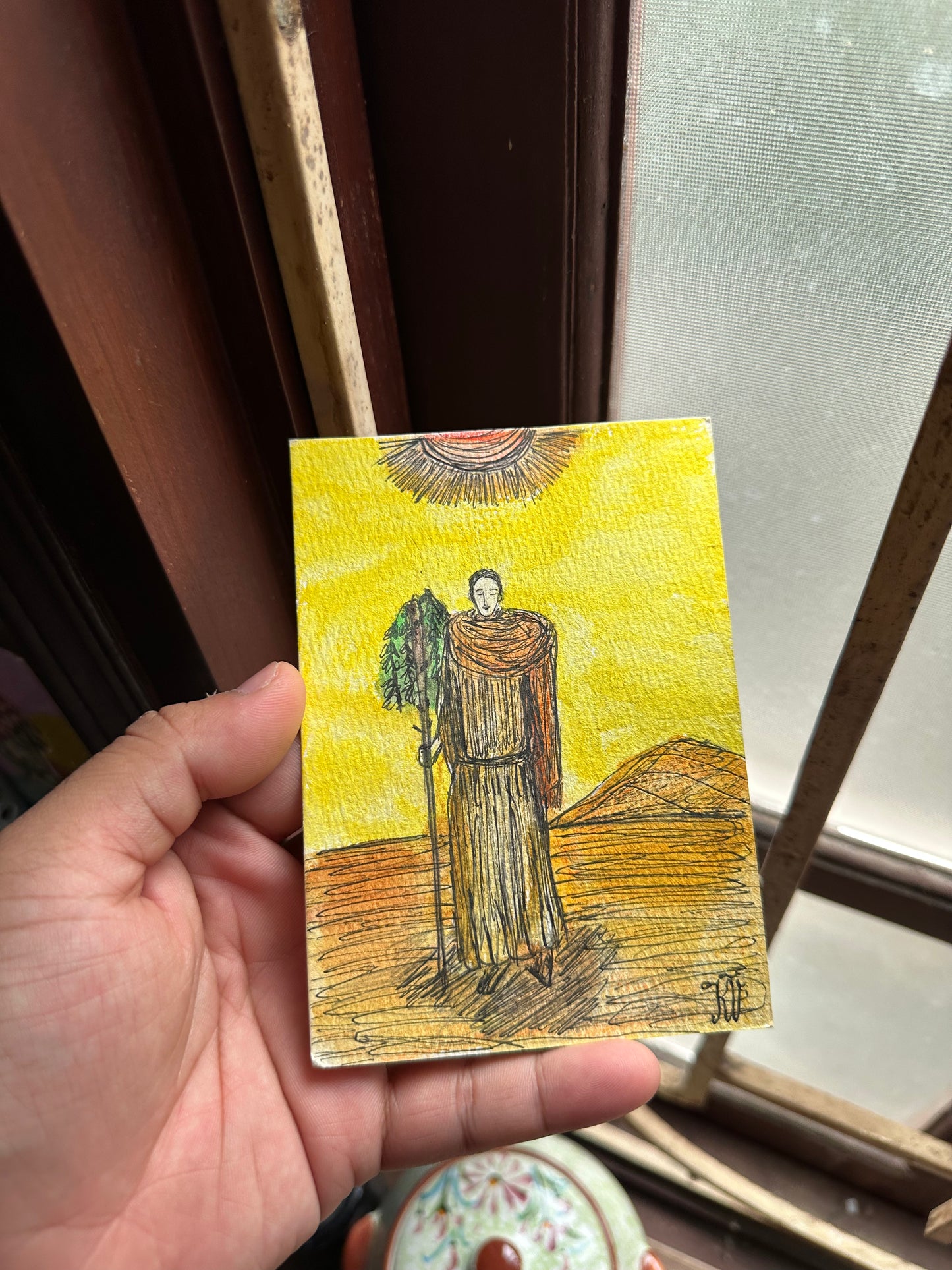 RARE — Quên Tarot: Page of Wands in Quy Nhon, Vietnam | Original Watercolor Painting on Art Paper (A6)