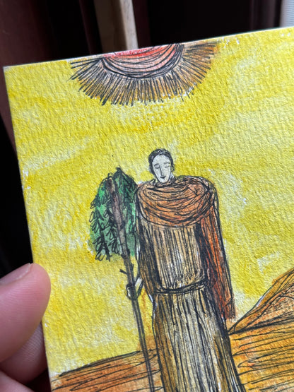RARE — Quên Tarot: Page of Wands in Quy Nhon, Vietnam | Original Watercolor Painting on Art Paper (A6)
