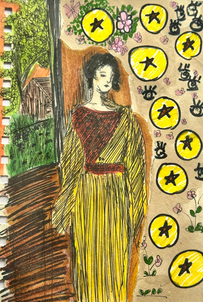 RARE — Quên Oracle: RICH — "Gorgeous", Summer 2005 | Original Mixed Media Artwork on Art Paper (A4)