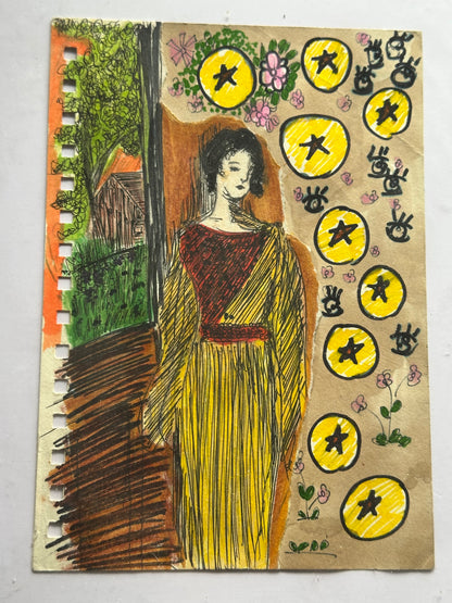RARE — Quên Oracle: RICH — "Gorgeous", Summer 2005 | Original Mixed Media Artwork on Art Paper (A4)