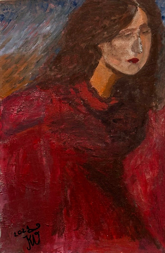 On The Go — The High Priestess | Original Acrylic Painting on Canvas (40 × 60 cm)