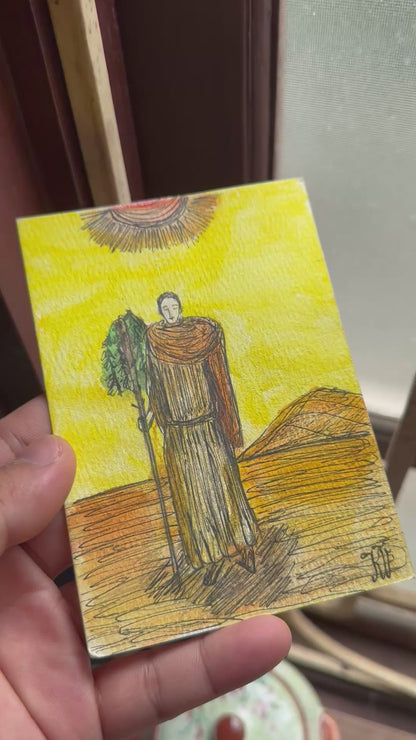 RARE — Quên Tarot: Page of Wands in Quy Nhon, Vietnam | Original Watercolor Painting on Art Paper (A6)