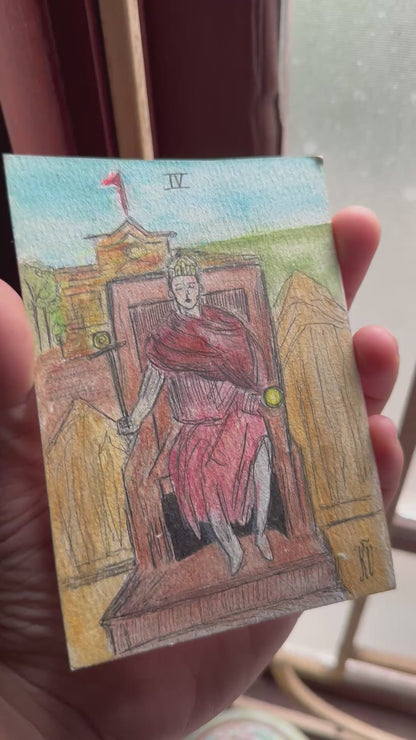 RARE — Quên Tarot: The Emperor in Hai Phong, Vietnam | Original Watercolor Painting on Art Paper (A6)