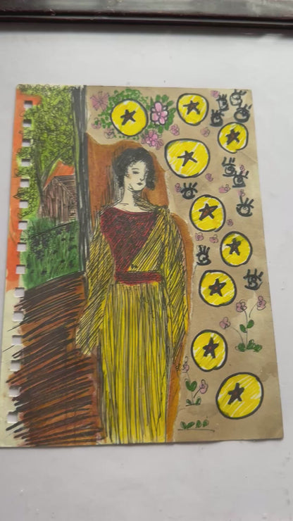 RARE — Quên Oracle: RICH — "Gorgeous", Summer 2005 | Original Mixed Media Artwork on Art Paper (A4)
